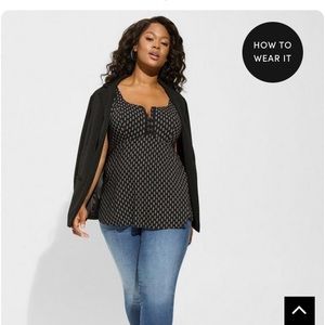 Torrid fit and flare rayon slub sleeveless top